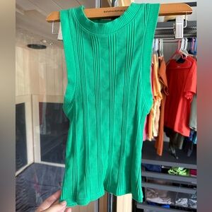 Zara Bright Green Ribbed Tank Top